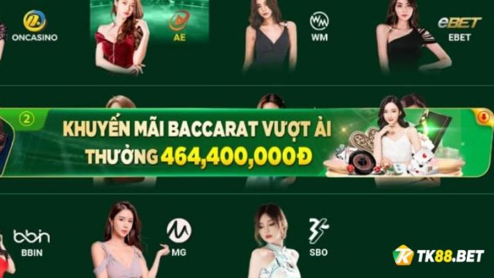 Khuyến mãi Baccarat vượt ải TK88